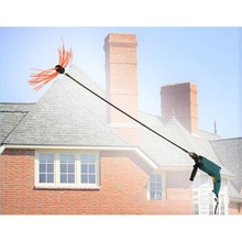 1* roterende skorstensfejer børste stang pejs komfur sod creosot røgrør rengøring sæt