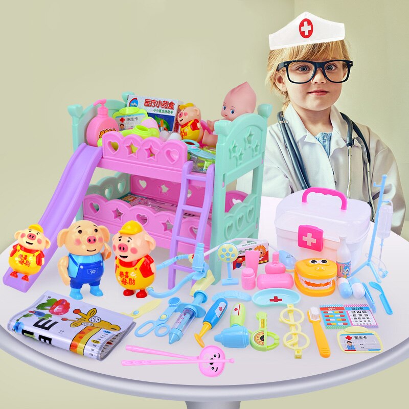 I bambini fingono di giocare a casa Set di giocattoli finta medico simulazione clinica apparecchi scatola di immagazzinaggio Design giocattoli educativi per bambini regalo