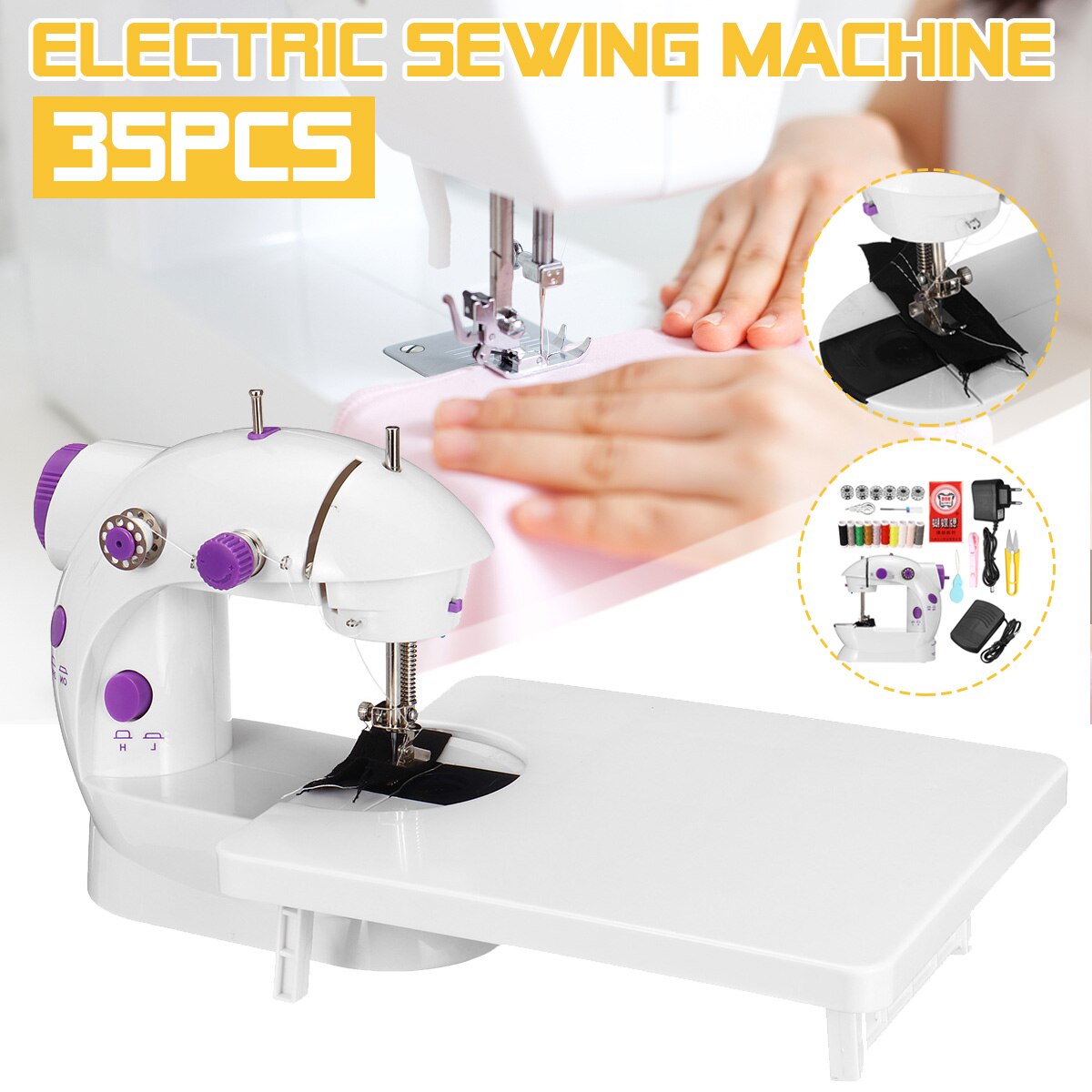 Electric Sewing Machine Handheld Mini Sewing Device Home Hand Machine To Sew Adjustable Speed Sewing Machines With 33