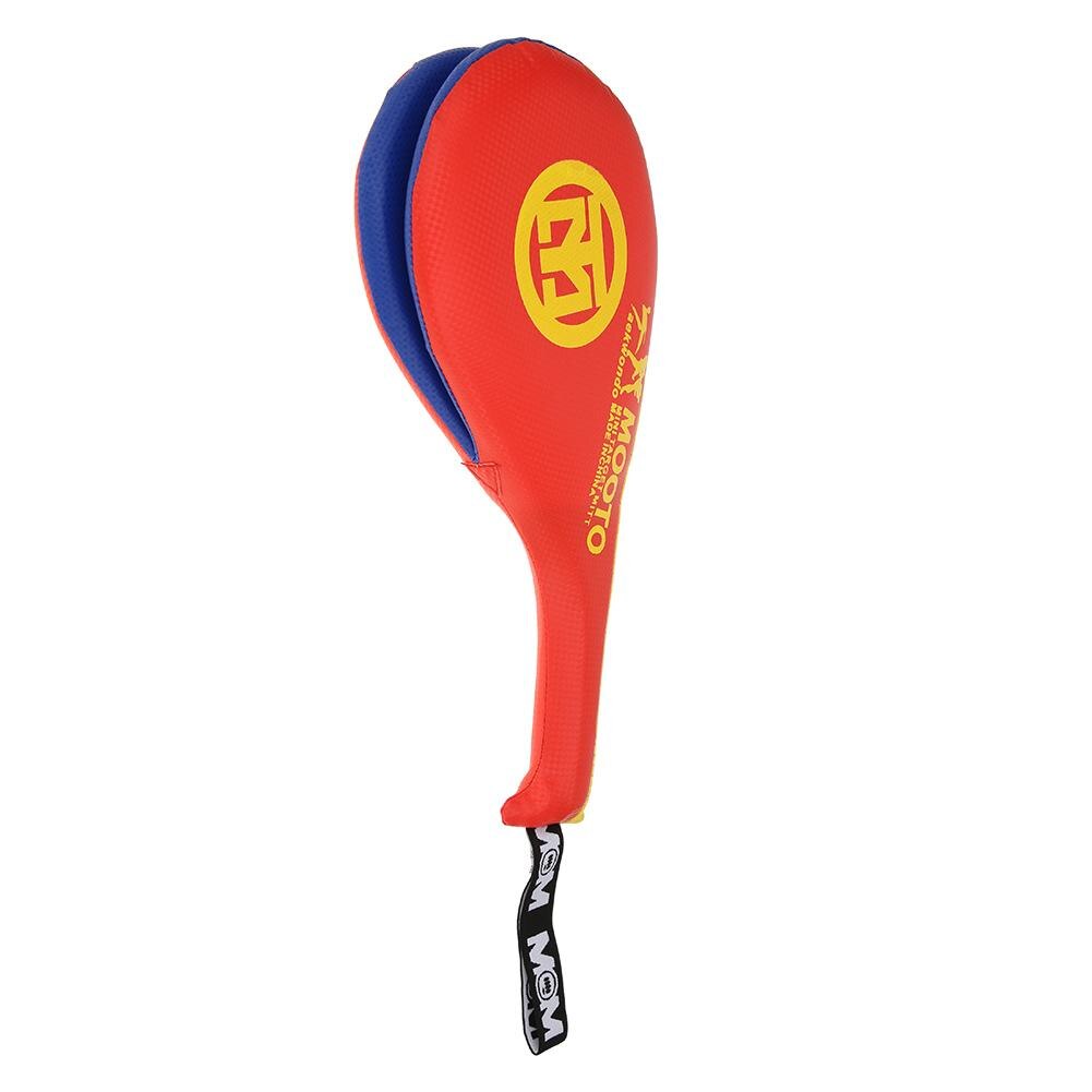 Durable Taekwondo Sparring PU Rebound Sponge Foot Target Boxing Adult Sanda Training Hand Kick Pad Punching Bag: Red