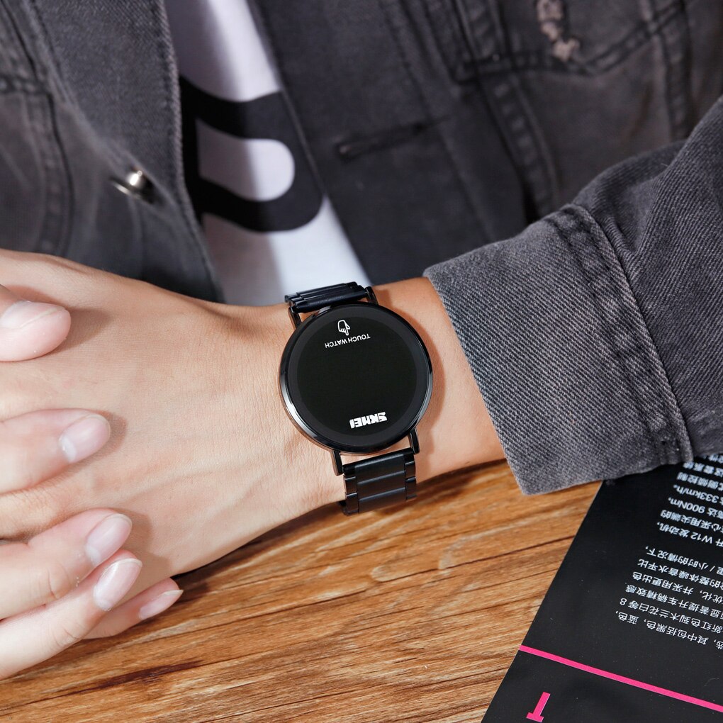 Skmei Digitale Horloge Mannen Mannelijke Touch Screen Led Licht Display Homme Waterdicht Roestvrij Stalen Band Digitale Horloge Montre