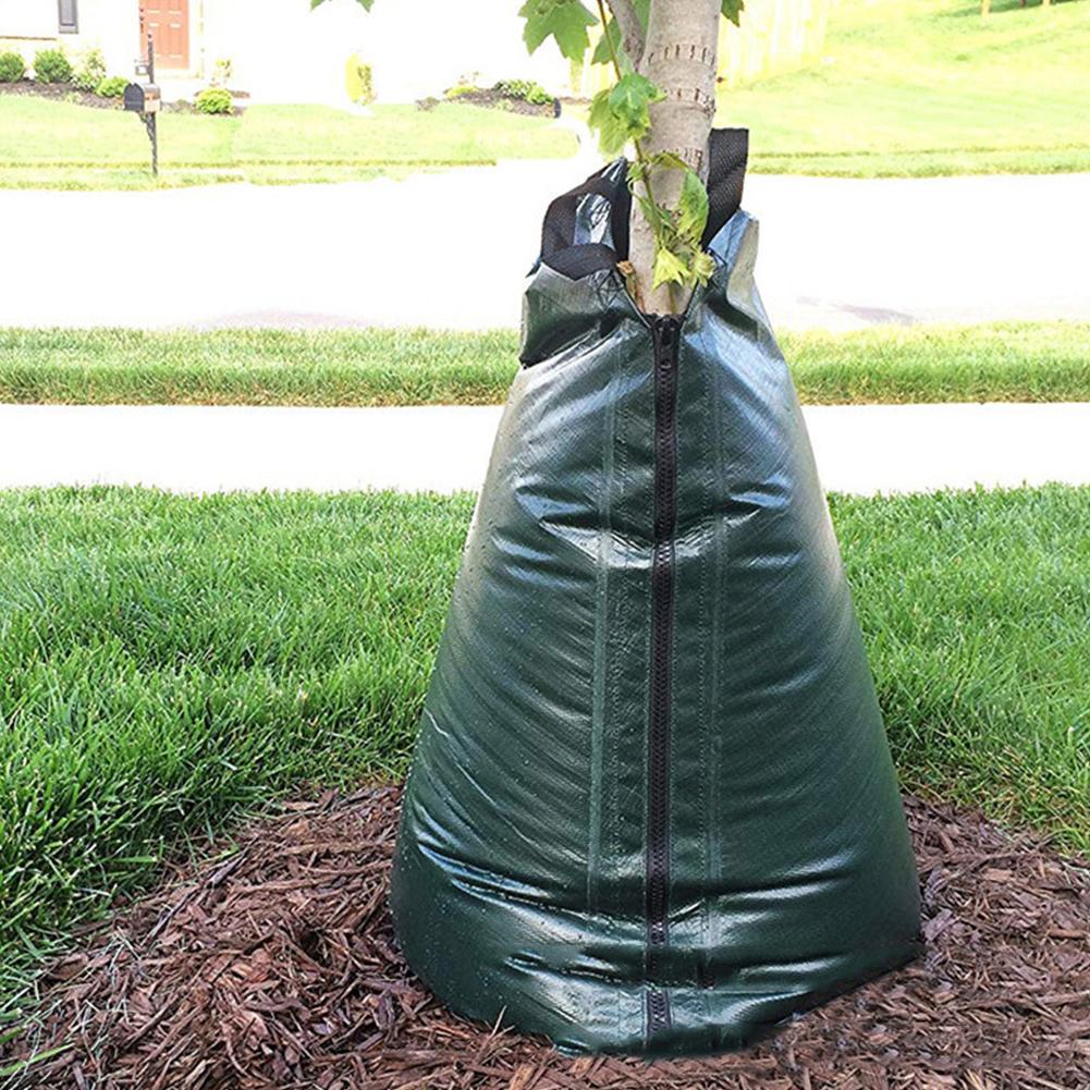 Sac d'arrosage d'arbre 20 gallons réglable à libération lente sac d'arrosage PVC plantes arbre goutte à goutte Irrigation sac avec fermeture à glissière outil de jardinage