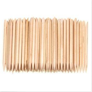 100 stuks houten nagelriemduwer, nagelriemverwijderaar, oranje houten stokjes voor het verwijderen van nagelriemen, manicure, nagelriemverwijderaar, gereedschap