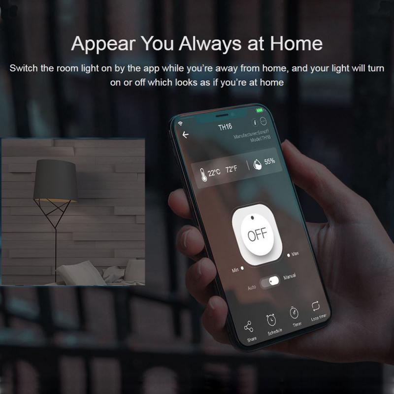 Sonoff TH16 TH10 10A 16A Smart Wifi Schakelaar Voor Ewelink Monitor Temperatuur Vochtigheid Automatisering, Met Alexa Google Home Assistent