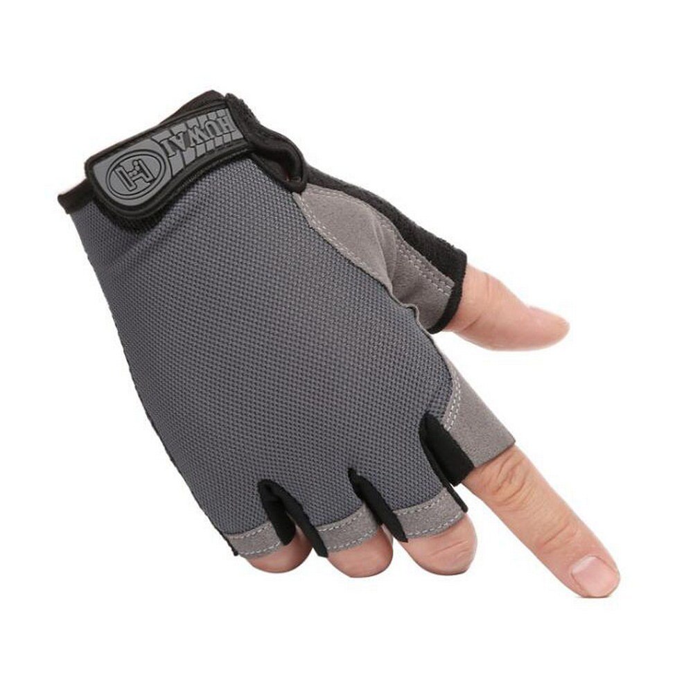 Cycling Gloves Bicycle Gloves Non-slip Impact Breathable Half Finger Bike Gloves Short Sports Gloves Accessories for Men Women: Gray M