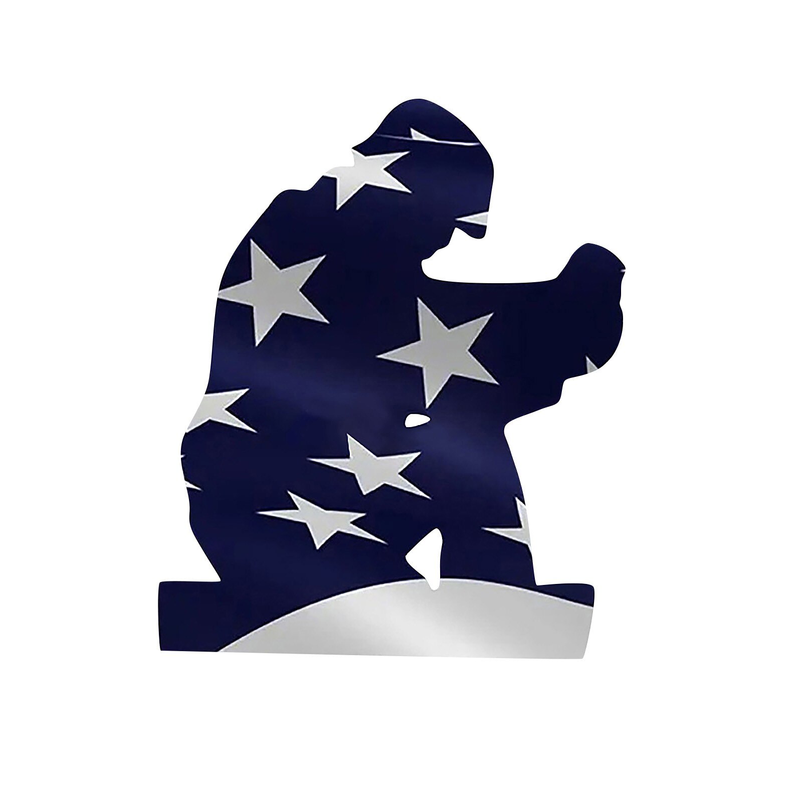 American Cross Kneeling Soldier Weathered Sign Splicing Art Decoration Kneeling Soldier's Garden Signs Independence Day Decor: A