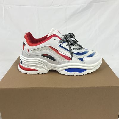 Unisex sneakers ademende casual schoenen heren wit mesh lichtgewicht flats 39 ~ 47 grote maten heren lente sneakers rood veterschoenen: Blauw / 40