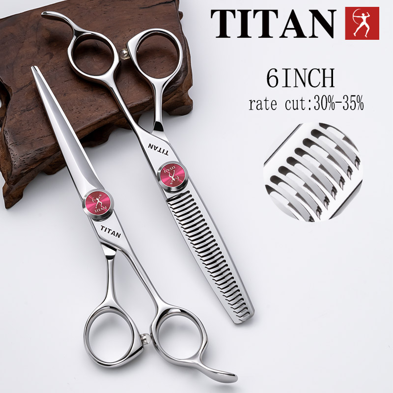 Tijeras de peluquería profesionales TITAN, herramienta de corte de pelo para adelgazar, acero vg10, 6,0, 6,5 pulgadas, herramientas de corte de salón