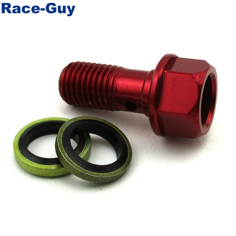 Red M10x1.25 Banjo Bolt For Pit Dirt Bike ATV Quad Go Kart Moped Scooter Motorcycle Brake Oil Cooler