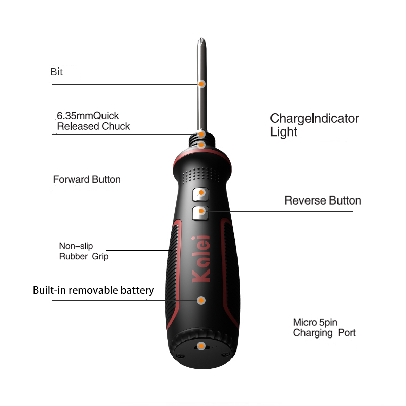 3.6v Lithium-ion Battery Rechargeable Cordless Power Electric Screwdriver + Short / Extended Beatle Electric Drill Bit Set