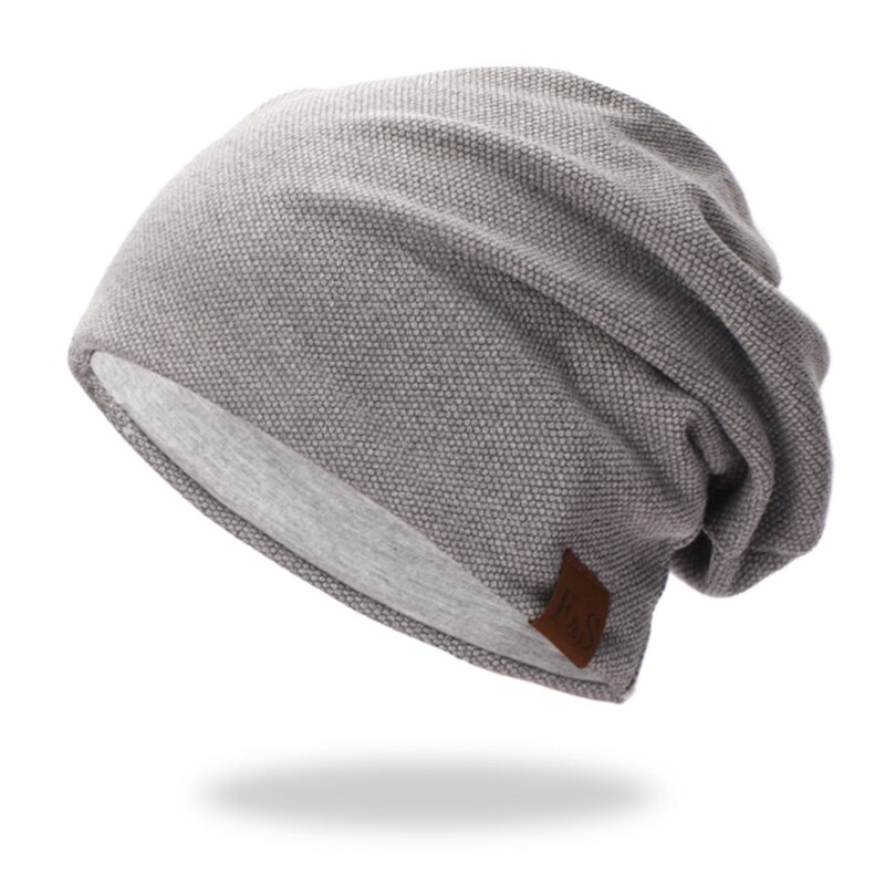 Gorros de esquí para hombre y mujer, gorro informal de esquí, tejido elástico térmico ligero, cálido, de algodón, para otoño: Gris
