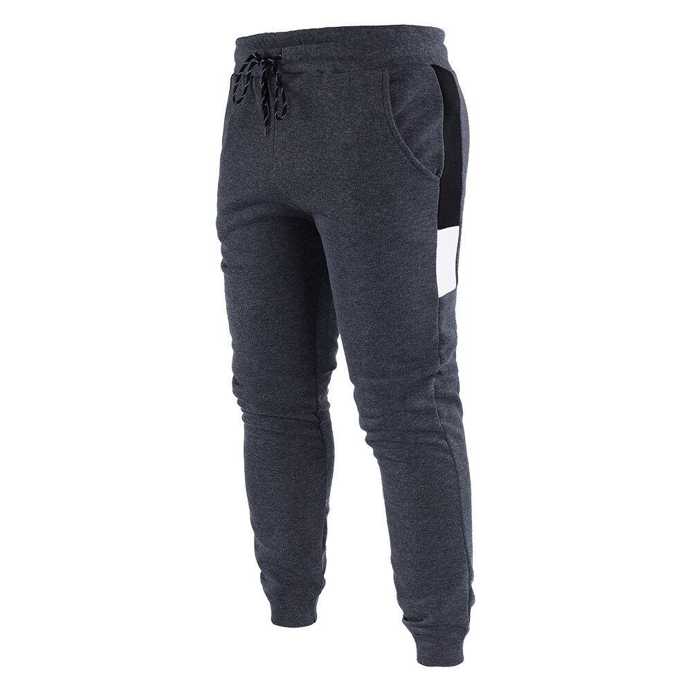 Winter wollen hoodie heren elastisch casual baggy gevoerd trainingspak decolleté harem heren plus size broek: M / Donkergrijs