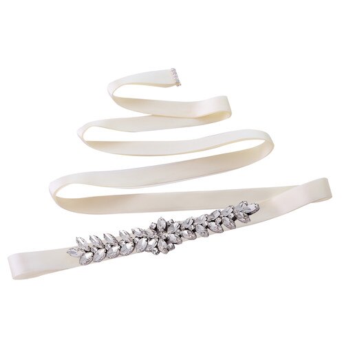 TRiXY S69 Hochzeit Gürtel Strass Gürtel Splitter Diamant Gürtel Braut Gürtel Hochzeit Kleid Zubehör Ehe Braut Braut Schärpen: Elfenbein