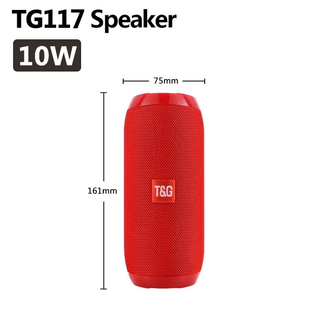 Echt 20W Bluetooth Speaker Draagbare Kolom Computer Muziekspeler Sound System Boom Box Met Fm Radio Aux Tf Subwoofer tg 125: 20W TG117 red