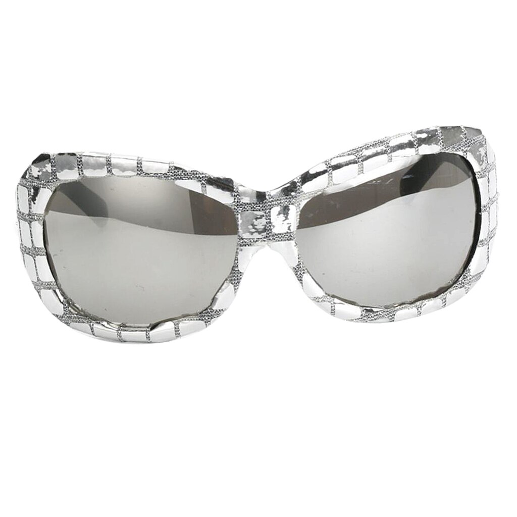 Vintage Glitter Silver Sequins Frame Glasses Photo Prop Party Birthday Event Specs Fancy Dress Costume Eyeglasses