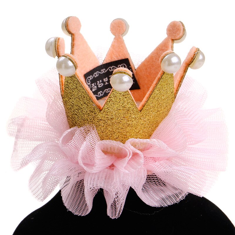 Accesorios para el pelo de perro y gato, sombrero de corona de princesa dulce, gorra para de cumpleaños, Cosplay para mascotas, perros pequeños, gatos, cachorros Katten: Oro