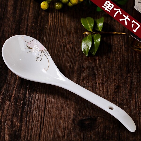 [Jingdezhen] single pack big spoon ceramic bone china tableware matching spoon: 4