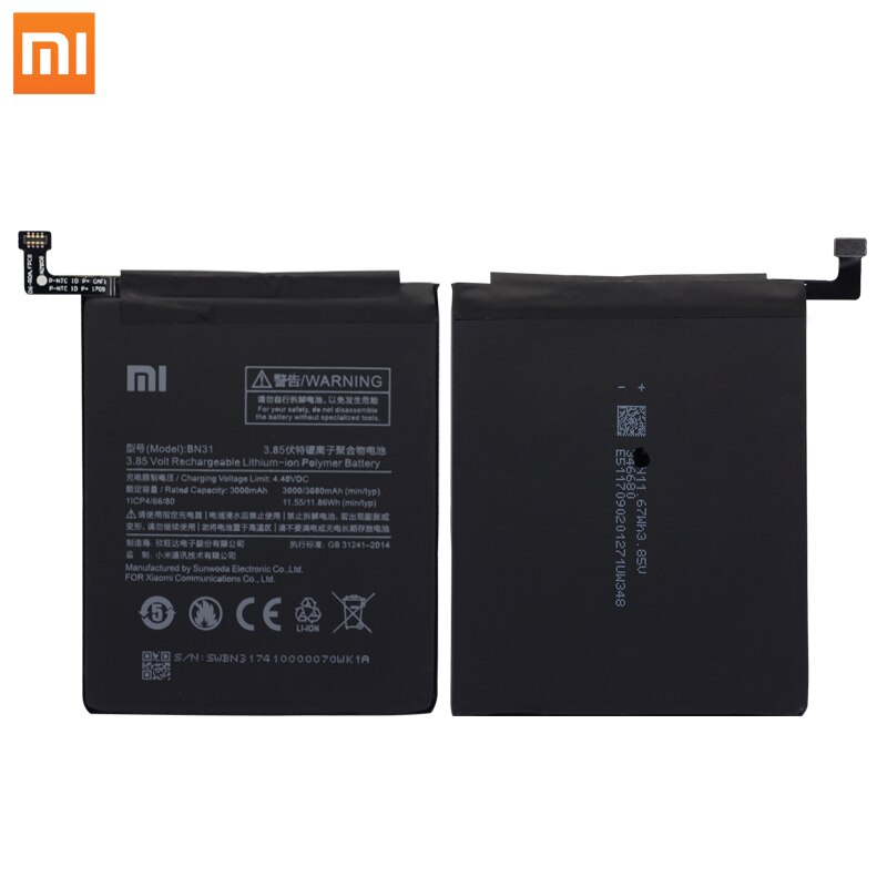 Xiao Mi Originele Telefoon Batterij BN31 Voor Xiaomi Mi 5X Mi5X Redmi Note 5A / Pro Mi A1 Redmi Y1 lite S2 3000Mah Batterijen + Gereedschap