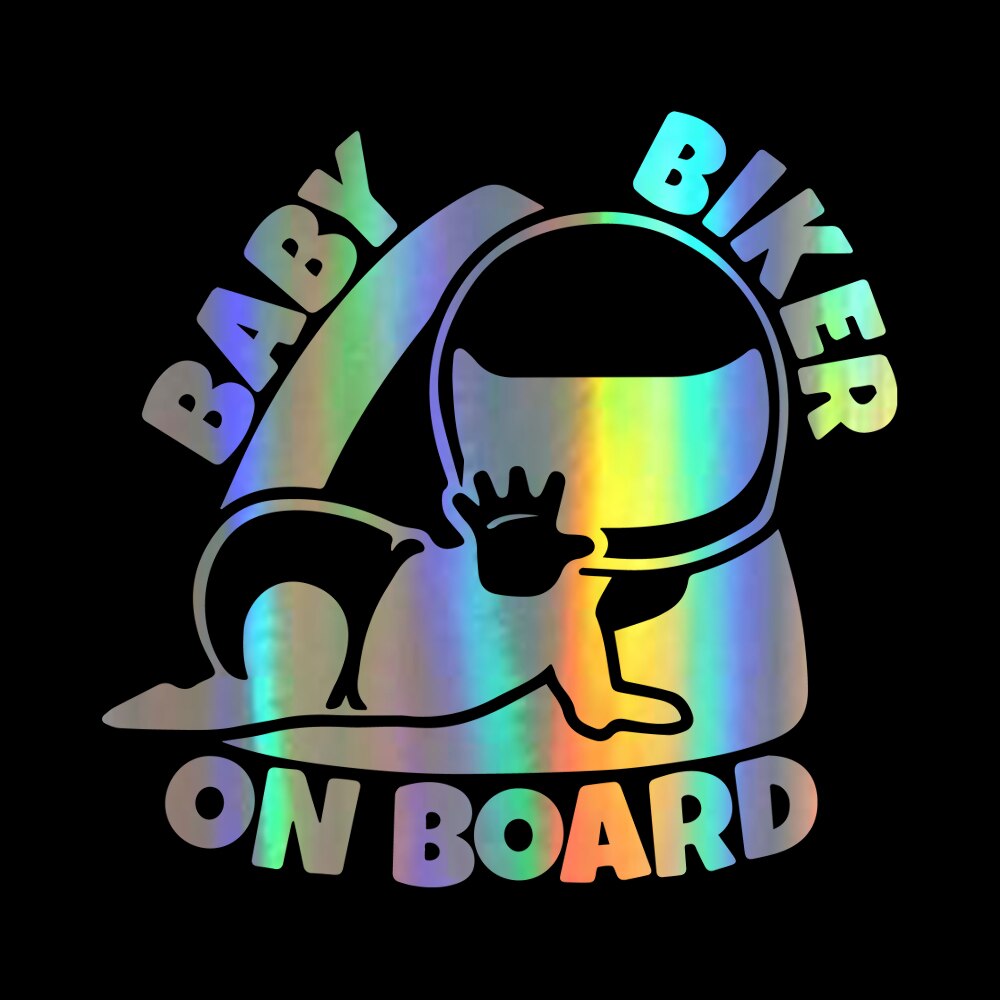 Bébé motard à bord 3D dessin animé Stickers muraux et décalcomanies drôle fenêtre autocollant vinyle décalcomanie pour maison bureau voiture décor 5.91 "x 6.29"