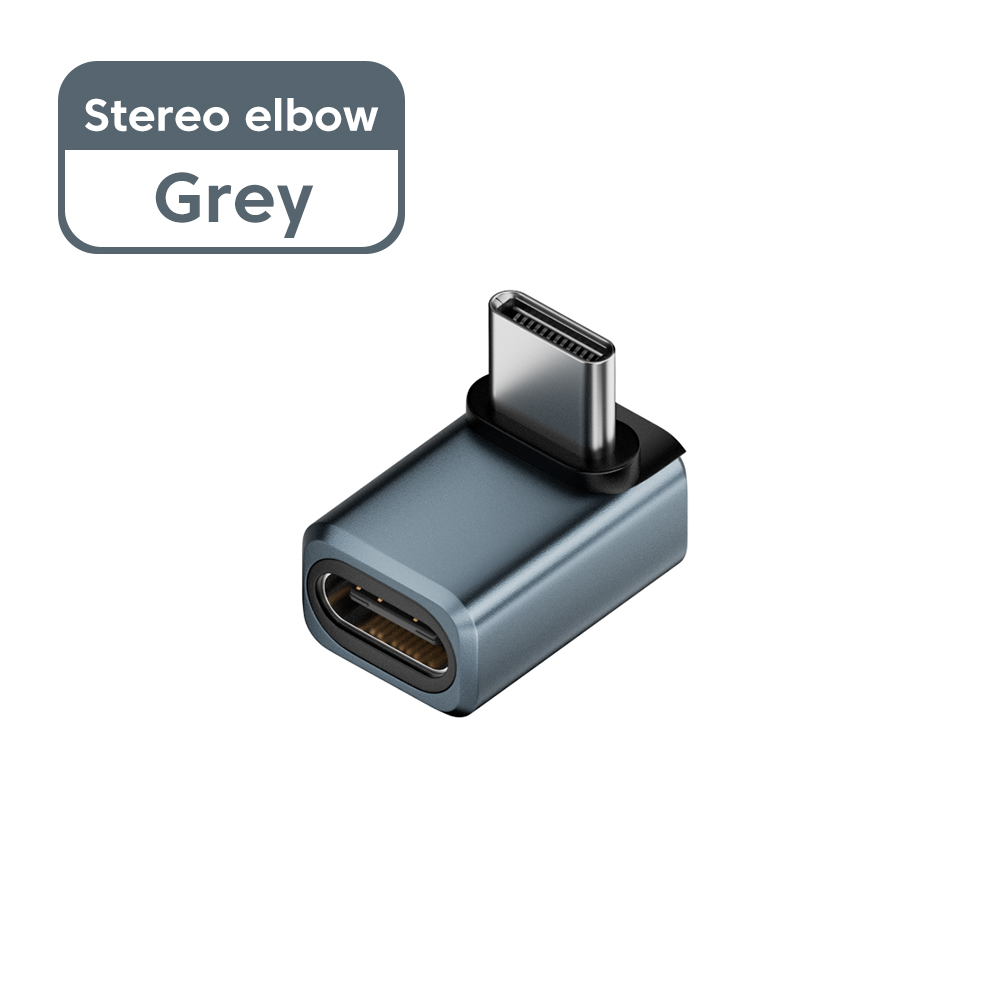 Adaptador OTG de 240W USB 3,0 tipo C a tipo C 8K 80Hz USB C carga rápida 80Gbps transferencia de vídeo de datos para iPhone 16 Macbook 90 ° Codo: Rose Gold