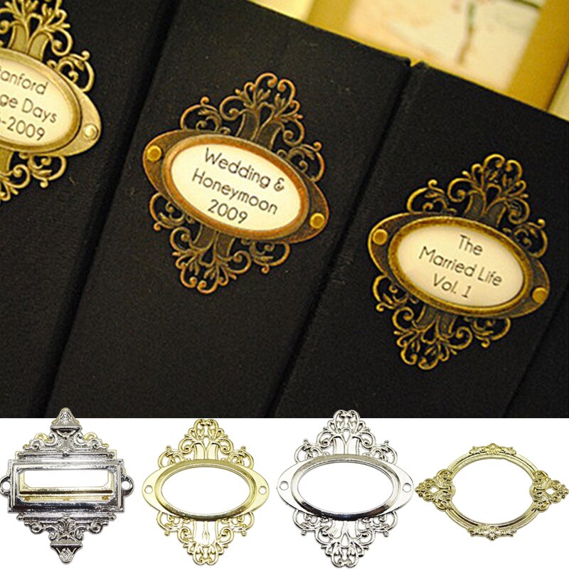 5pcs/Set Retro Furniture Cabinet Drawer Box Case Iron Metal Tag Label Pull Frame Handle File Name Card Holder