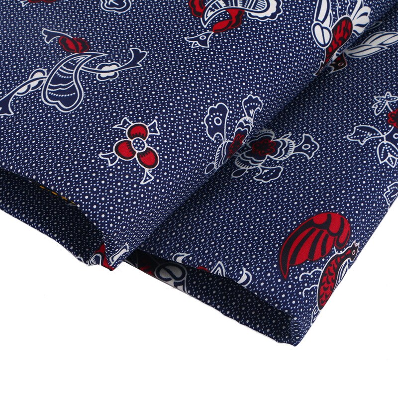 Donkerblauw Afrikaanse Ankara Wax Stof 6 Yards Ankara Afrikaanse Wax Print Stof Voor Party Casual Breedte 110 Cm