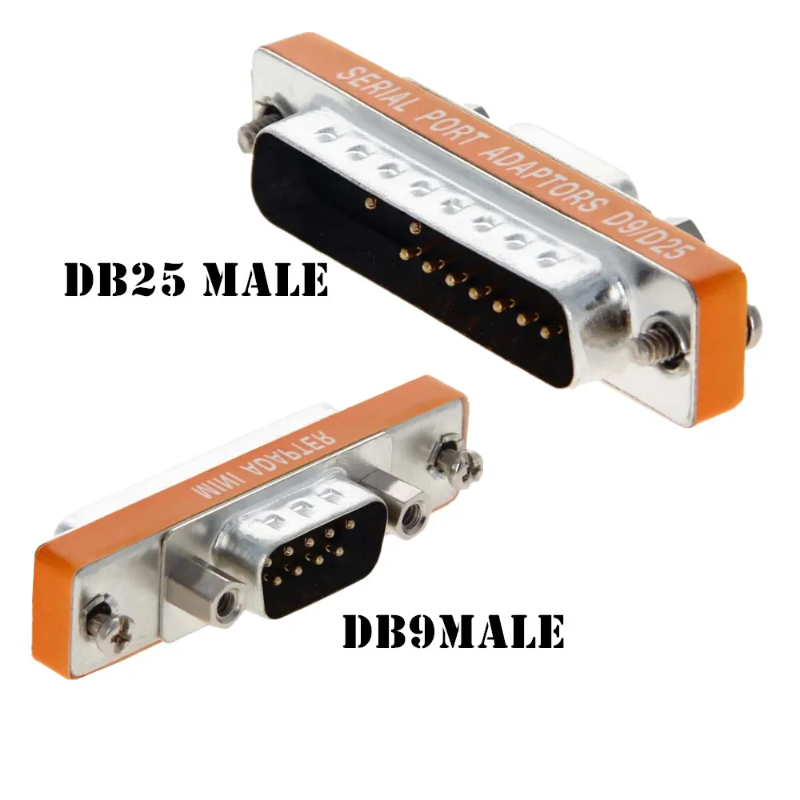Mini adaptador DB25 a DB9, macho a hembra M/F Serial at Modem, Mini adaptador, cambiador de género, acoplador, RS-232