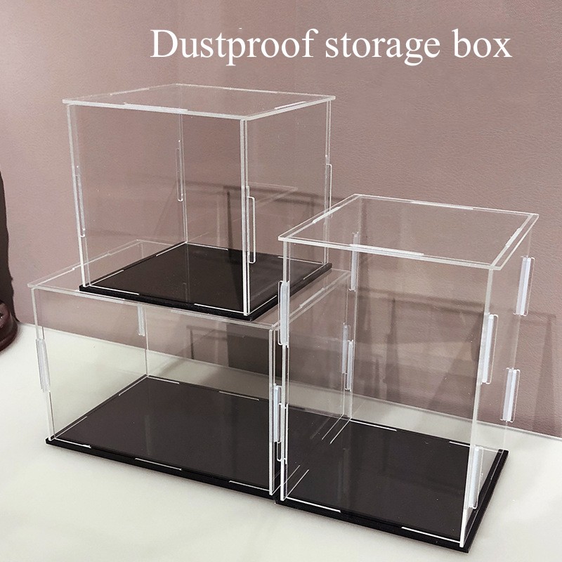 High Transparency Acrylic Display Box Dustproof Assembled Clear Acrylic Boxes for Protect Action Figures Cabinets Home Storage