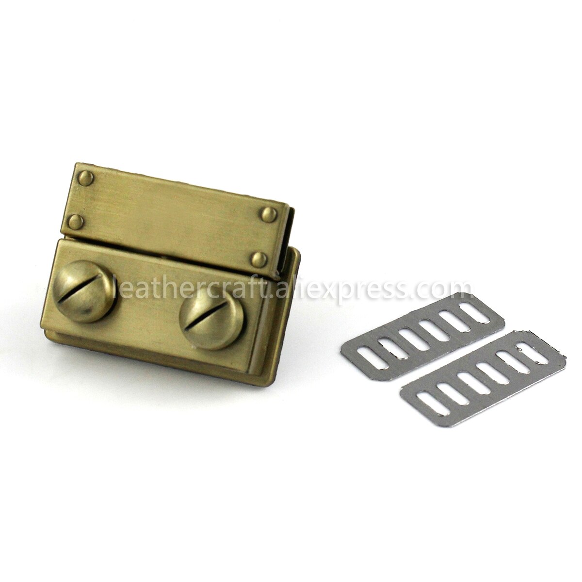 1pcs Metal Push Lock Clasp Tongue Lock Leather Craft Women Bag Purse Handbag Shoulder Bag Closure DIY Accessories: Bronze