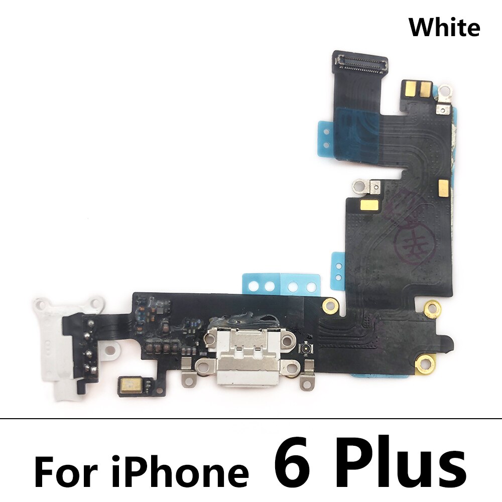 Original USB Charging Port Mic Microphone Dock Connector Board Flex Cable Repair Parts For Iphone 6 6S 7 8 Plus: For 6 Plus White Ori