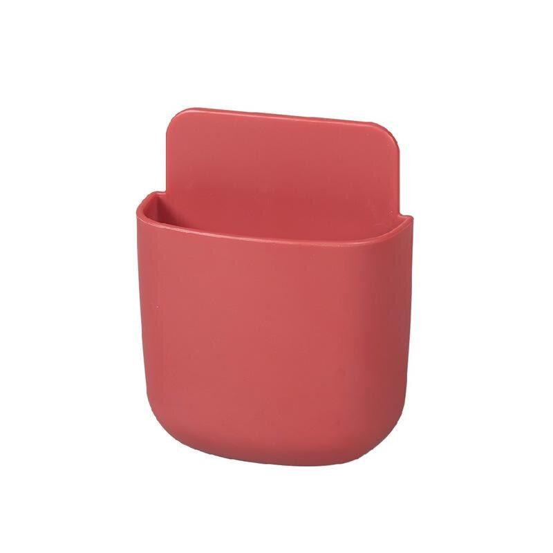 Opbergdoos afstandsbediening airconditioner opbergdoos mobiele telefoon stekker houder standaard container 1 stuk wandgemonteerde organizer: Rood groot