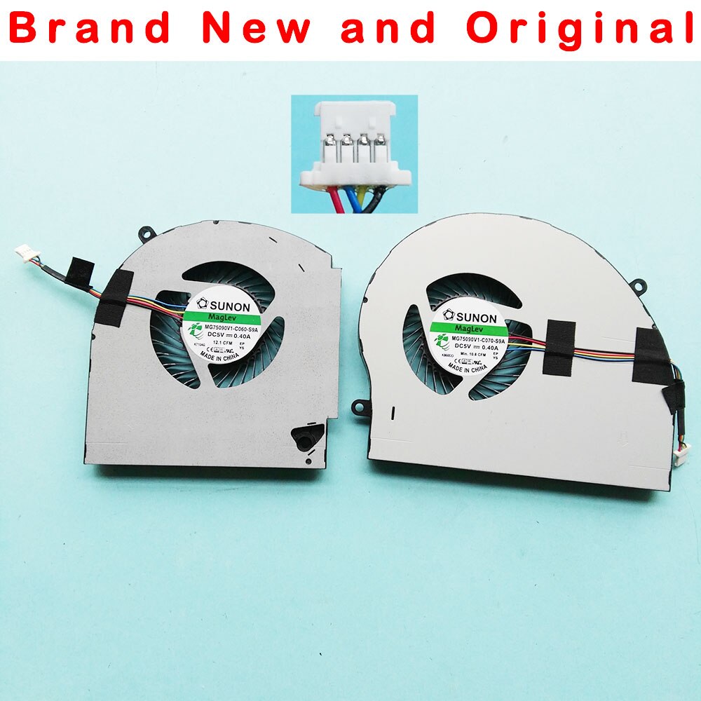 original CPU GPU cooling Fan cooler For Dell Alienware 17 R4 R5 Fan MG75090V1-C060-S9A MG75090V1-C070-S9A