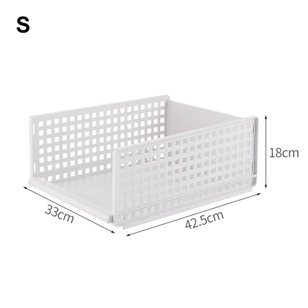 Organizador de roupas flip destacável, caixa de plástico transparente engrossada para gavetas, caixa empilhável, organizador de guarda-roupas, casa, guarda-roupa: S