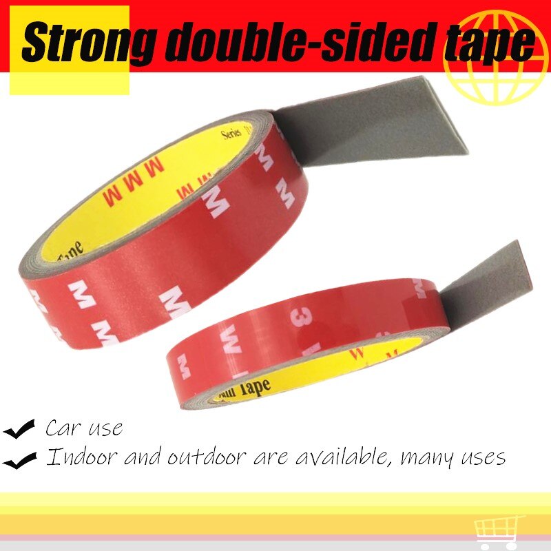 Auto spezial doppelseitiges klebeband bil speciel dobbeltsidet tape vhb rød stærk permanent super klæbrig 0.6/0.8/1/1.2/1.5/2cm