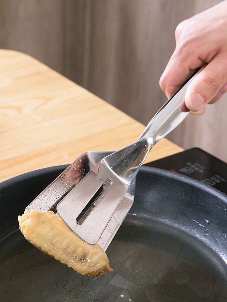 Utility Tools Kitchen Supplies Stainless Steel Frying Spatula Clip Gadgets Pancakes Fried Fish Pizza Steak Turning