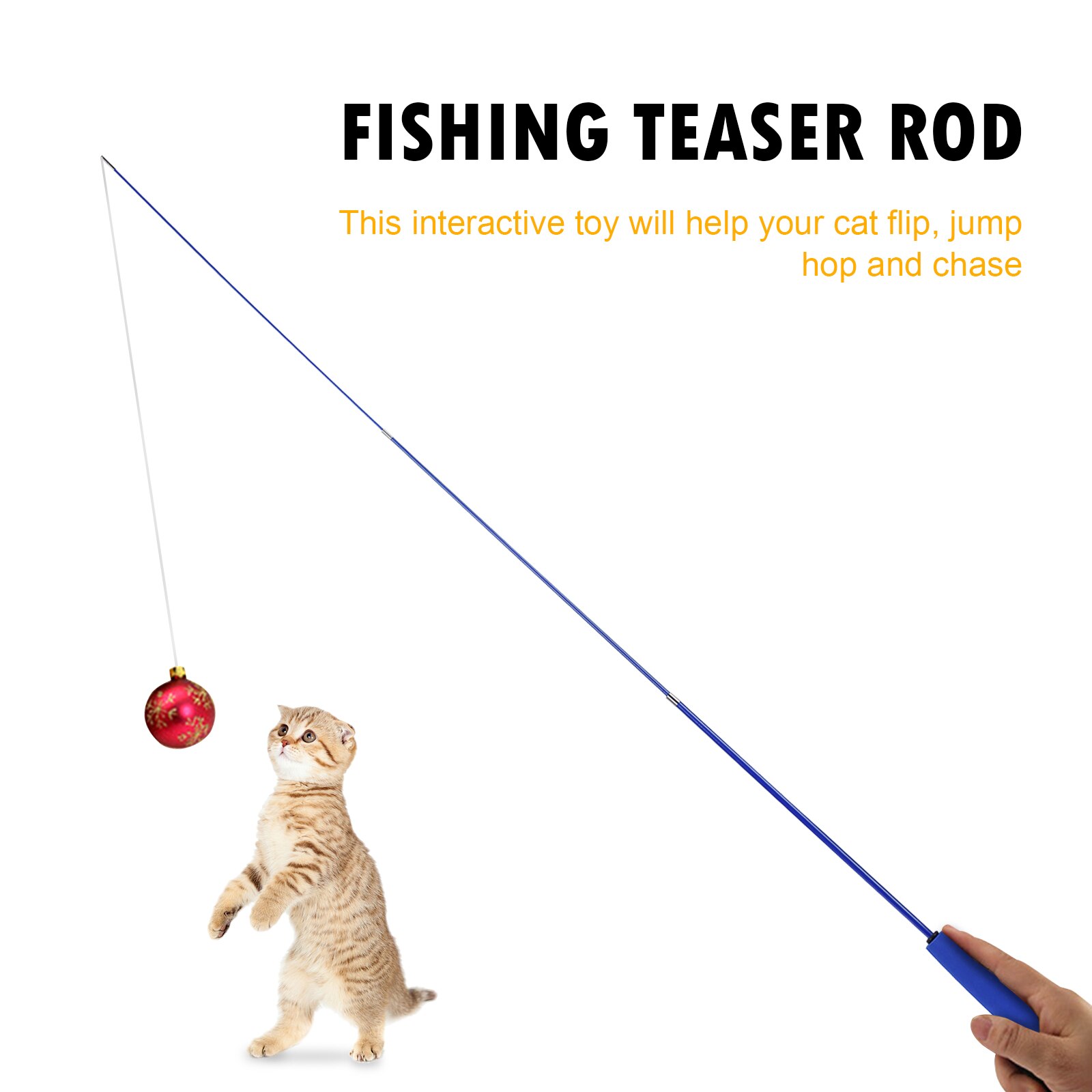 Cat Teaser Wands Interactive Retractable Fishing P... – Grandado