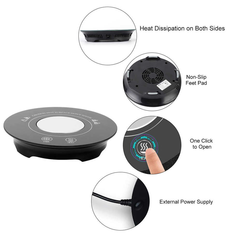 Coffee Warmer and Cooler Intelligent Waterproof USB Electric Heating Cooling Coaster Cup Mat for Home Office Use