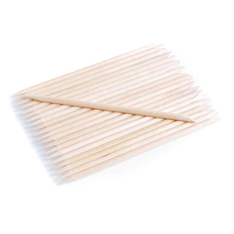 100Pcs Nail Dirt Cleaning Rod Nail Nail Professionele Cleaning Tools Nail Gereedschap Oranje Houten Stok