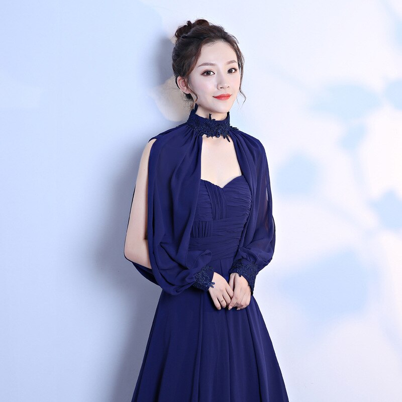 Veste de mariée en dentelle, 9 couleurs, enveloppes d&#39;été pour femmes, manteau de Mariage, châle , veste de soirée, Cape: Navy