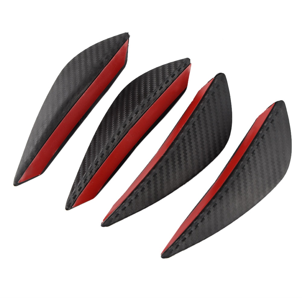 4Pcs/set Carbon Fiber Car Spoiler Canards Fit Front Bumper Lip Splitter Car-styling Fin Auto Body Kit Auto Accessories