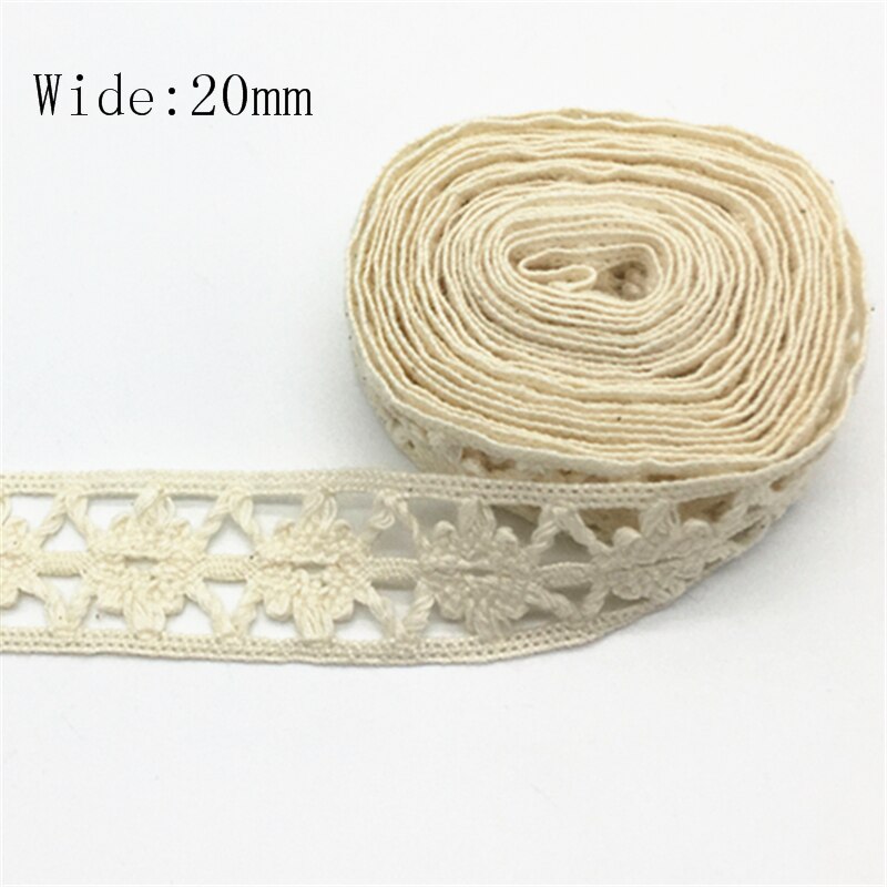 2 yards 100% Katoen Kant Lint Voor Kleding Naaien Stof Ivoor Trim Katoen Gehaakte Kant Stof Lint Handgemaakte Accessoires