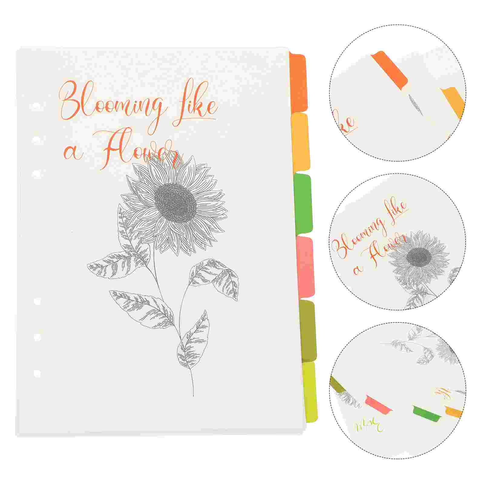 1 Set of Colorful Convenient Page Dividers Insertable Tab Binders Dividers for File