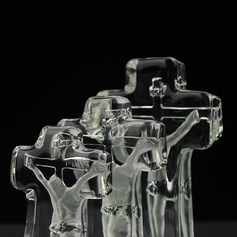 Recuerdos de la iglesia de pie, cristal óptico, crisol, cristal de Jesús, Cruz 3d, decoración cristiana