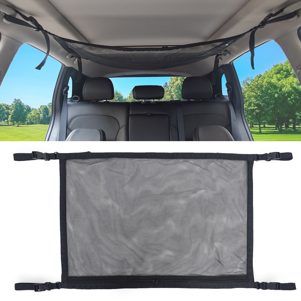 Red de almacenamiento Universal para techo de coche, bolsa de red de carga Interior para maletero de coche, bolsa de almacenamiento portátil para furgoneta y SUV