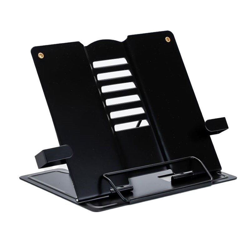Adjustable Portable Metal Adjustable Reading Book Holder Support Document Shelf Bookstand Tablet Music Score Recipe Stand: Black