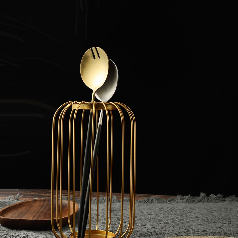 304 Stainless Steel Serving Spoon Set Kitchen Large Salad Spoon Fork Cutlery Set Dinning Server Steel Utensils Salad Scoop Fork