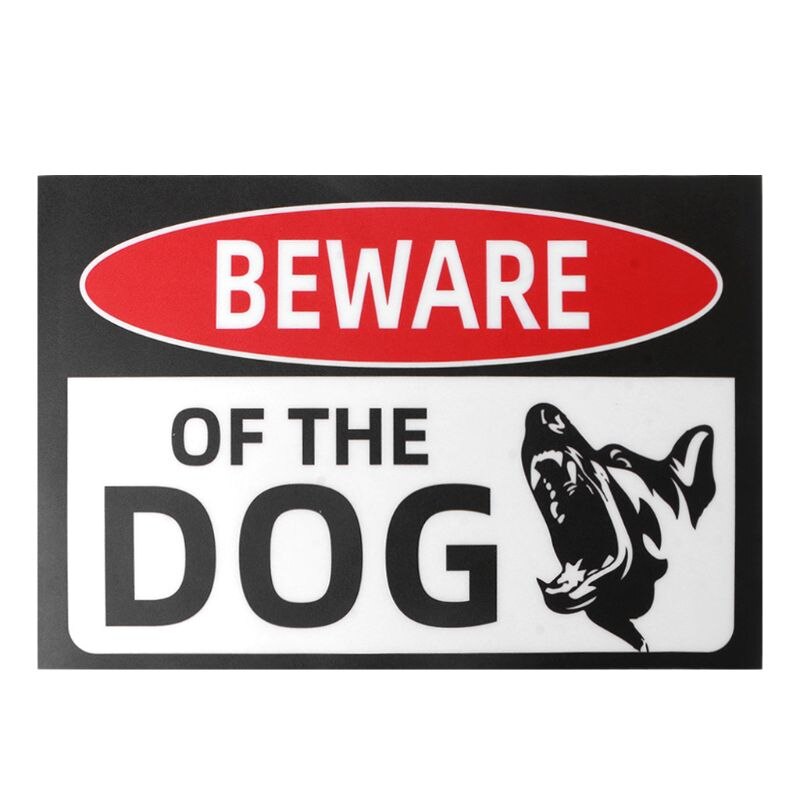 Indoor Outdoor Adhesive Warning Security Dog Beware of Dog Sign Gates Stickers F3MA: C