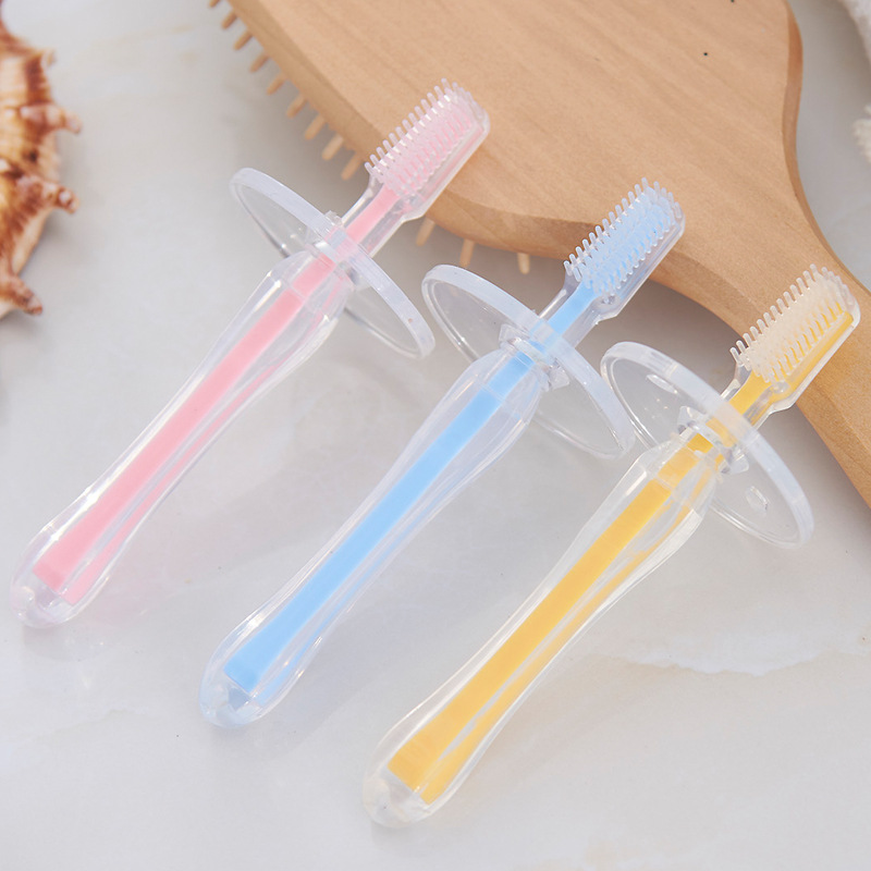 Infant ru ya shua Baby Infants 0-1-2-3-Year-Old Soft Training Practice Soft Bristle Silica Gel CHILDREN'S Toothbrush