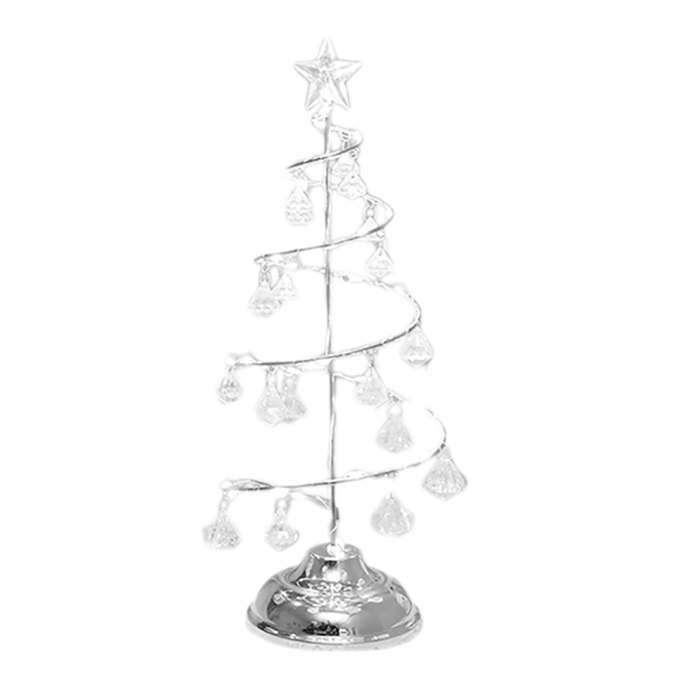 Led Crystal Kerstboom Light Battery Operated Tafel Raamdecoratie Home Office Myding: Silver