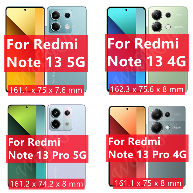 6-em-1 para redmi note 13 5g vidro xiaomi redmi note 13 5g vidro temperado protetor de tela cheia redmi note 13 pro 5g lente vidro
